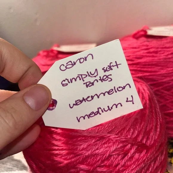 3 Skeins Caron Simply Soft Brites Yarn - Watermelon Pink - Picture 3 of 4